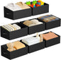 DIMJ Closet Storage Bins 8 Pack - Fabric Storage Baskets for Shelves, Large Clothes Organizers with Handles, Trapezoid Shelf Organization Storage Cubes for Purse, Toys, Books, Towel, Clothes