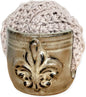 Fleur De Lis Sponge Holder for Sink White French Country Farmhouse Decor Compact Handmade Drain Rack (Bronze/Brown)