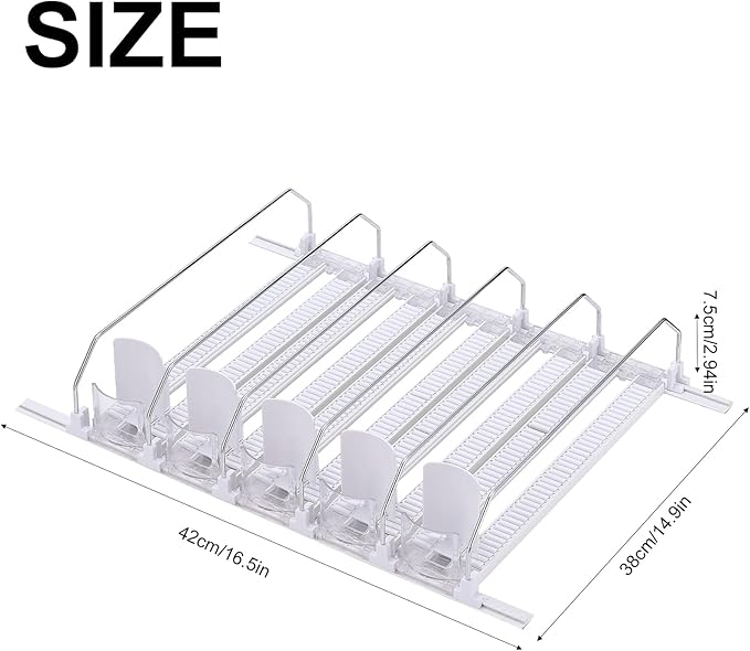 Refrigerator Beverage Storage Box Automatic Beverage Pusher Soda Can Dispenser Refrigerator Storage Box Automatic Pusher Glide Drink Organizer for Kitchen(#5)