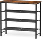 Kitsure Shoe Rack - 4-Tier Shoe Organizer with Wooden Top & Leveling Feet, Easy-Assembly, Rust-Resistant Metal Shoe Shelf for Closet, Entryway, Bedroom, 29.5" x 11.4" x 24.8", Brown
