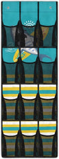 Large Capacity Door Organizer with 12 Pockets, Storage Hanging Bag Behind the Door for Accessories and Essentials, Foldable and Space Saving Design for Home Use, Cartoon Shark and Stripe
