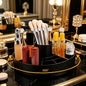 360° Rotating Makeup Perfume Organizer Cosmetic Storage for Skincare,Perfume,Lipstick & Makeup Brushes, Countertop Vanity Organizer (Black)