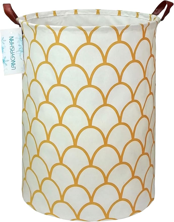 Laundry Basket Canvas Fabric Collapsible Organizer Basket for Storage Bin Toy Bins Gift Baskets Bedroom Clothes Children Nursery Hamper (gold egg)