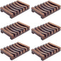 6 Pieces Wooden Soap Dish, Self Draining Soap Dish Holder Natural Drain Soap Saver, Soap Tray for Shower Used for Bathroom, Kitchen