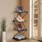Vertical Shoe Rack 4 Tier Small Shoe Rack Shelf for Entryway Tall Narrow Shoe Organizer Metal Shoe Storage for Closet,Front Door Entrance, Living Room, Black