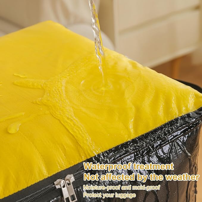 Upgrade Moving Bags Heavy Duty Extra Large,Heavy-Duty Storage Bags – Alternative to Moving Boxes, Plastic Storage Bins, Mattress Bags for Moving & College Essentials (yellow, 180L)