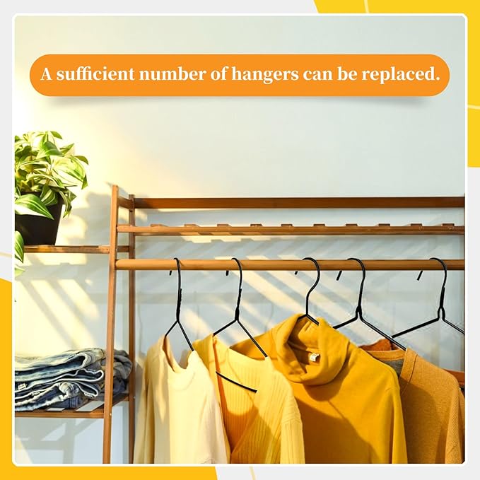 30 Pack Metal Wire Hanger, 18-inch Clothes Hangers in Bulk, Wire Hangers for Clothes, Metal Coat Hangers for Standard Size Shirts, Suits, Pants, Skirts, Coats, Ultra Thin Space Saving (Black)
