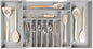 KitchenEdge Premium Silverware, Flatware and Utensil Organizer for Kitchen Drawers, Food-Safe Contract Grade, Expandable from 18 to 33 In, Gray Bamboo