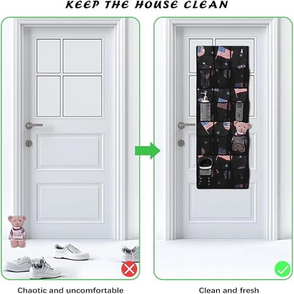 Shoe Organizer Door Hanger,American Flag Design Shoes Hanger Storage Organizer Bag for Bedroom,Hanging Shoe Storage Hanging Bag Waterproof Reusable