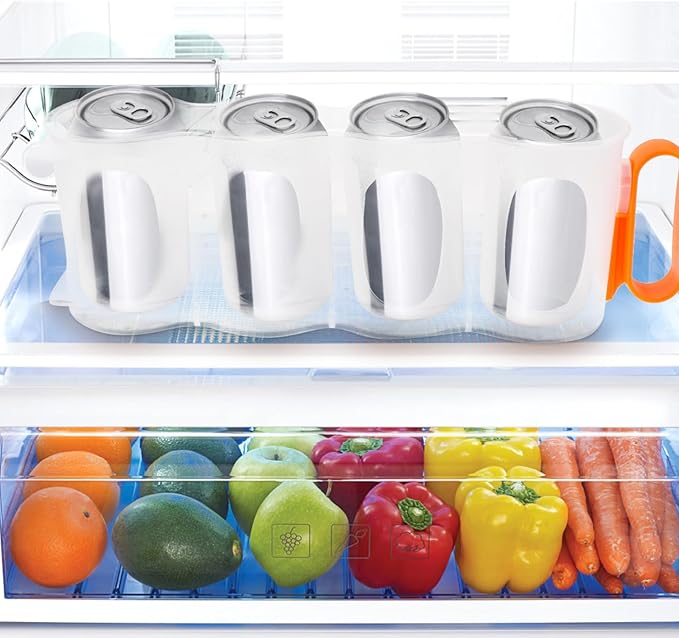 Soda Can Beverage Dispenser Organizer for Refrigerator Capacity Storage Bin for Canned Drinks and Easy to Clean for Kitchen and Pantry Organization