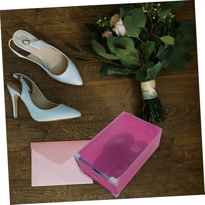 MAGICLULU 5pcs Stackable Dustproof Shoe Box Lids Plastic Shoe Storage Organizer Space Saver for Women Men
