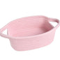 ABenkle Small Storage Basket, Mini Basket, Cute Tiny Cotton Rope Woven Basket, Shelf Basket, Boho Decorative Toy Dog Cat Basket for Nursery, Bedroom, Spa, Empty Gift Basket - XS, Pink