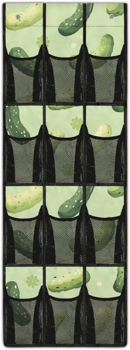 Cucumber Over The Door/Wall Shoe Organizer,Nursery Organization,12 Compartment Breathable Mesh Pocket Over the Door Hanging Shoe Bag,Closet Shoe Hanging Bag,Breathable Organizer