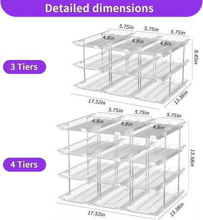 Can Organizer for Pantry, Upgraded Thickened Modular 3-Tier Combinable Can Storage and Beverage Dispenser Rack,Canned Food Organizer Rack Holds 36 Cans, Clear Can Holders for Pantry and Fridge