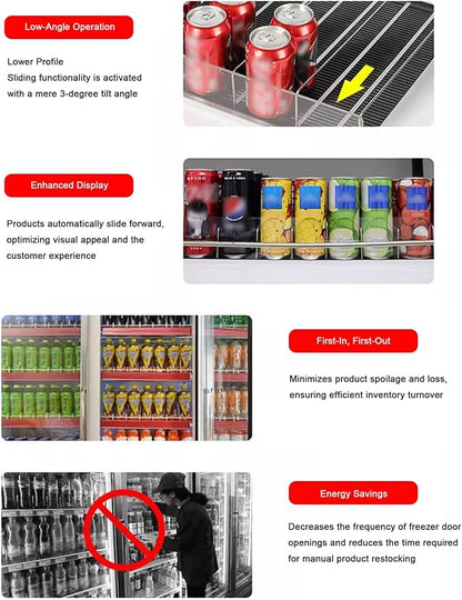 Drink Organizer Automatic Can Dispenser Self Pushing Fridge Drinks Organiser Holder Rack for Fridge Kitchen Cupboard(50 x 51 cm)