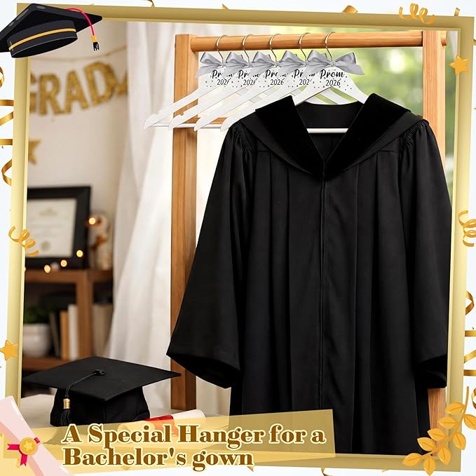 Reallnaive Graduation Prom 2026 Hanger Gift White Bow Glitter Hanger with Diamond Class of 2026 Graduation Gift Congrats Grad Favor Graduate Congratulation Ceremony Keepsake