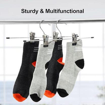 GUANJUNE Pants & Skirt Hangers with Adjustable Non-Slip Clips, Space Saving Metal Hangers for Coat, Garment, Jeans & Kids Adults (20 Pack)