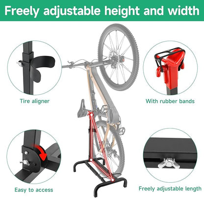 Vertical Bike Stand,Freestanding Space-Saving Bike Rack with Adjustable Height,The Original Vertical Bicycle Floor Stand for Garage Storage, Indoor and Outdoor-Safe & Secure Bike Storage Rack