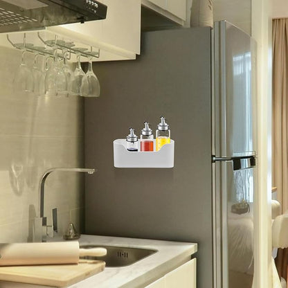2pcs Adhesive Wall-mounted Kitchen Cabinet Door Organizer with Abs Storage Box for Bathroom Makeup and Office Supplies Compact Space-saving Holder for Home and Restaurant Use