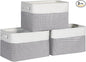 Foldable Storage Bin Collapsible Fabric Storage Basket Cube with Durable Handles Closet Organizer Bins for Organizing Shelves Drawers, Set of 3, 15" x 10" x 9.5", Houndstooth
