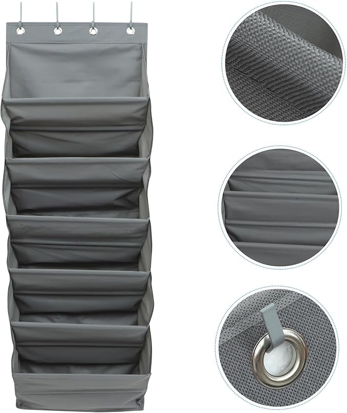 Sewroro -the-door Hanging Storage Bag 6-layer Fabric Organizer Gray Large Capacity Multi-function Closet Shoe Rack for Living Room and Bedroom Storage