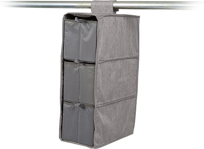 Covermates Keepsakes Hanging Shoe Organizer Set – Heavy Duty Closet Shelves for Shoes, Sweaters, and Accessories – Includes Trays with Dividers – Vertical Wardrobe Storage, Grey Heather