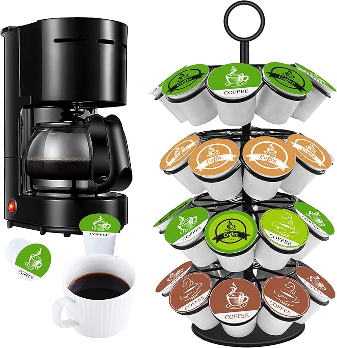 KIMIUP Coffee Pod Holder, K Cup Organizer Compatible with K-Cups(36 Pods), Kitchen Detachable Coffee Pod Organizer for Countertop, Spins 360-Degrees