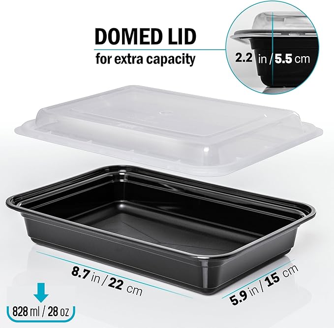 Igluu Meal Prep Containers Reusable (10 Pack) – Food Containers with Lids – Stackable, Microwave, Freezer & Dishwasher Safe – 28oz – 1 Compartment – BPA-Free
