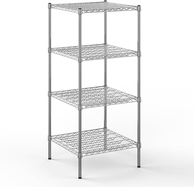 24" Deep x 24" Wide x 54" Height Wire Shelving Kit | 4-Tier | NSF Commercial Storage Rack Unit