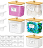 Lifewit Laundry Pods Container with Lid, Dryer Sheet Holder, Room Organization Storage for Coffee Pods Kcup Washing Powder, Scent Booster Beads, 2600 +2000ml/0.53+0.7gal，Natural,5 Pcs