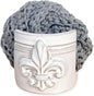 Fleur De Lis Sponge Holder for Sink White French Country Farmhouse Decor Compact Handmade Drain Rack (White)