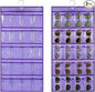 2 Pcs Sunglasses Organizer Storage Sunglass Holder for Wall Hanging Eyeglass Organizer for Multiple Glasses with 40 Clear Slots (PURPLE)