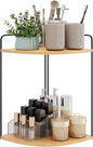 Forest Angle Bathroom Counter Organizer,Countertop Organizer,Vanity Organizers,Bathroom Storage,Bathroom Sink Caddy,Counter Shelf,Corner Counter,Corner Shelves(Black-Burlywood)