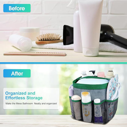 Attmu Mesh Shower Caddy Portable for College Dorm Room Camping Essentials, Shower Caddy Dorm with 9-Pockets, Large Capacity Hanging Basket Bathroom Bag for Toiletry, Swimming, Gym, Camp, Beach