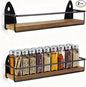 TJ.MOREE 2 Pack Spice Rack Wall Mount Rustic Style Hanging Spice Organizer for Wall, Kitchen Spice Storage