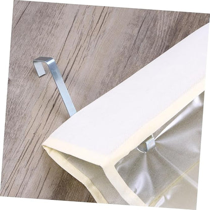 Large Over the Door Shoe Organizer Beige Hanging Shoe Storage Rack with Hook for Closet Space Saving Closet Organizer for Bedroom Dorm Apartment