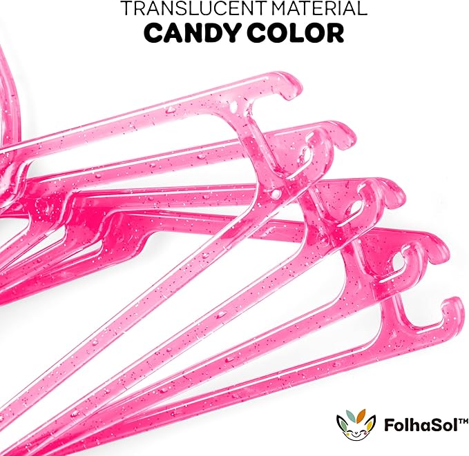 Kids Plastic Hangers (20 Pack, Multicolor), 11.4 Inch Colored Translucent Hangers for Baby/Toddler Clothing (Girls and Boys Aged 2 to 6)