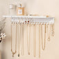 niffgaff Wall-Mounted Jewelry Organizer with Hooks and Shelf - Necklace Hanger Holder for Hanging Storage, Multi-Functional Wall Decor | White
