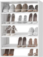 31.5" Wide Shoe Shelf Tower Modular Closet System, Shoe Storage Closet Tower with Shelves, White