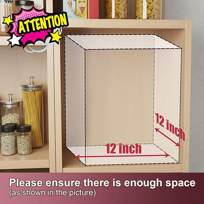 Ynelyase 2 Tier Lazy Susan Organizer Clear Turntable for Cabinet Bathroom Countertop and Pantry with Large Spice Rack (11 Inch, White)