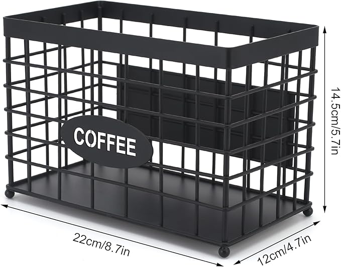 Coffee Pod Holder Basket Magnetic Coffee Pods Holder High-Capacity k Cup Holder Coffee Station Organizer,Coffee Bar Accessories.Suitable For Kitchen And Office Countertop