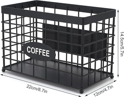 Coffee Pod Holder Basket Magnetic Coffee Pods Holder High-Capacity k Cup Holder Coffee Station Organizer,Coffee Bar Accessories.Suitable For Kitchen And Office Countertop