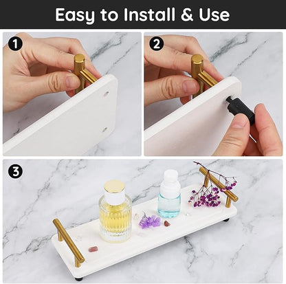 Segbeauty Stone Drying Tray, Water Absorbing Diatomite Tray with Handle for Sink, Kitchen Sink Organizer, Bathroom Soap Holder, Small