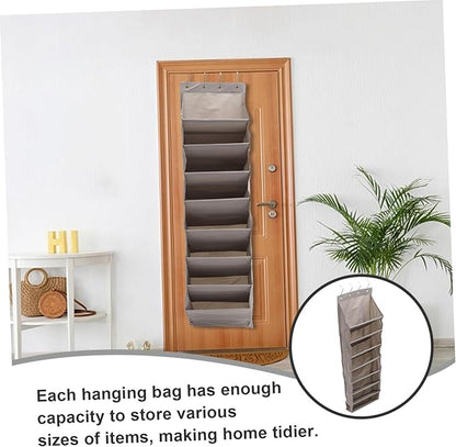 Wall Hanging Storage Bag Multi Functional Door Organizer for Shoes and Accessories Grey Easy Installation Space Saving Closet
