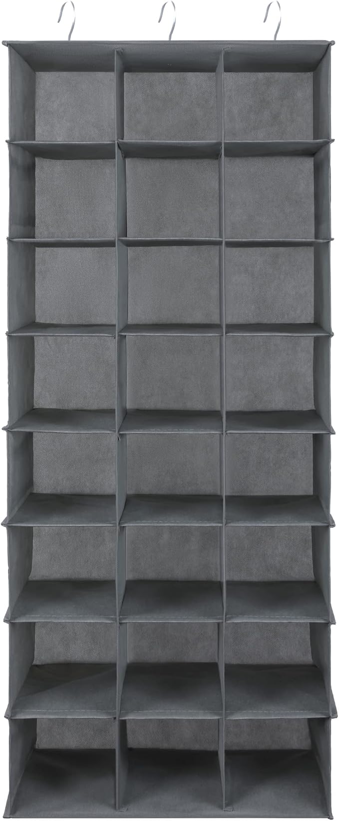 Libeder 24 Section Hanging Shoe Organizer for Closet, Hanging Closet Organizers with 6 Side Mesh Pockets, Shoe Storage Hanging Shoe Rack, Space Saving Shoe Holder, Grey