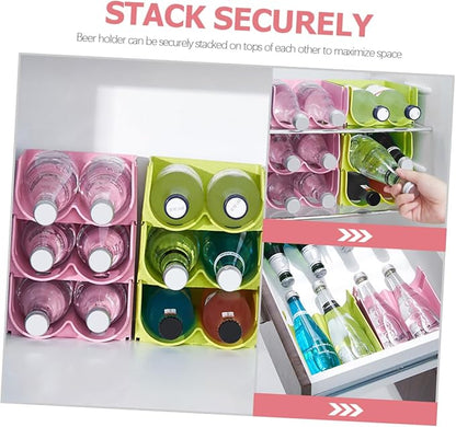 DECHOUS 3pcs Multi-Function Beer Rack Stackable Storage Rack for Kitchen Fridge Can Holder Beverage Organizer Plastic Soda Can Dispenser
