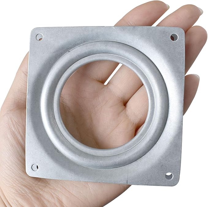 18Pack Lazy Susan Hardware, 4-inch Lazy Susan Hardware Square for Crafts, 300lbs Capacity Zinc Plated Steel Swivel Bearing for Turntable, Serving Trays, Kitchen Storage Racks, Rotating Bearing Plate