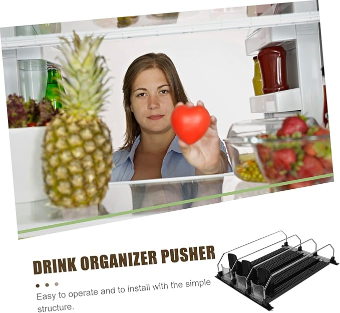 UPKOCH 3pcs Automatic Drink Organizer Pusher for Refrigerator Can Dispenser Holder Easy to Install Arc Design for Canned Beverages for Fridge Storage and Organization