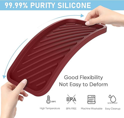 EG-SIPRO Silicone Sponge Holder,Large 10" Kitchen Sink Organizer Tray Kitchen Soap Tray Soap Sponge Holder for Bathroom Counter Sponge Caddy Dish Soap for Scrubber,Soap Dispenser,Scouring Pad