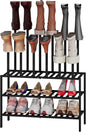 kiplant Tall Boot Rack Organizer - Bamboo Wood Boot Rack Shoe Rack for Entryway & Closet, Holds 6 Pair Tall Boots